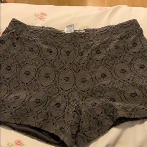 Army green lace shorts